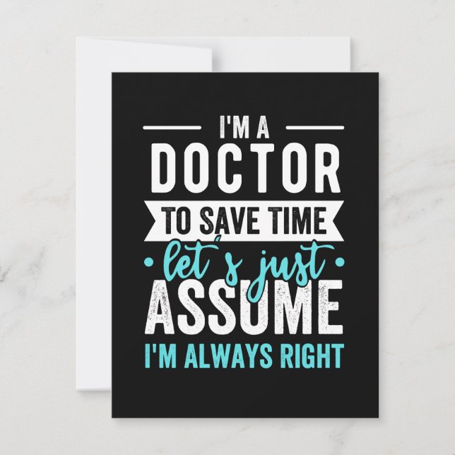 Save The Date Je suis Docteur pour gagner du temps Supposons que (Devant)