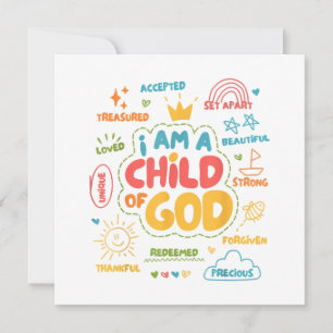 Save The Date Je suis un Enfant de Dieu Rétro chrétien Jésus Foi