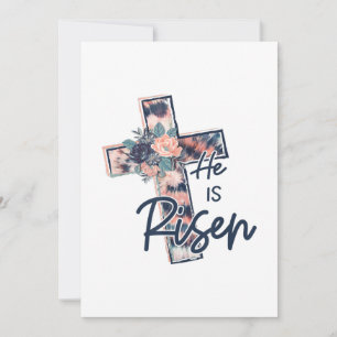 Save The Date Jésus amour   Il Est Ressuscité Fleurs Florales Cr