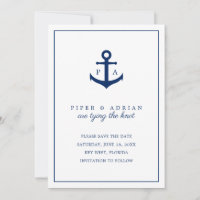 Jetons le noeud Monogramme Marine Ancre Bleue Naut