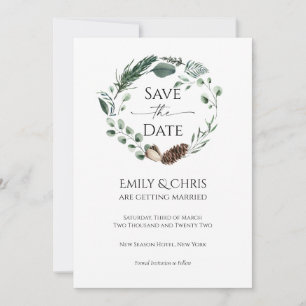 Save The Date Joie de Noël   Elégante aquarelle Mariage d'hiver