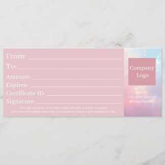 Save The Date Joli Certificat Cadeau Rose Pastel Opale Élégant