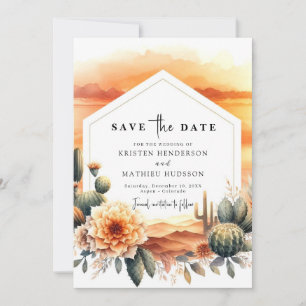 Save The Date Joli Mariage Cactus Personnalisé