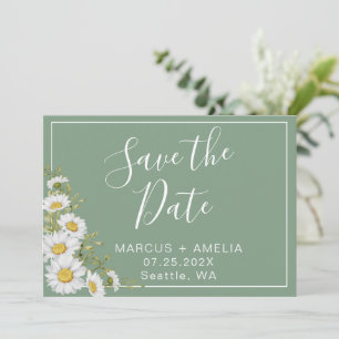 Save The Date Jolie Basil Vert & Blanc Maisies Enregistrer La Da
