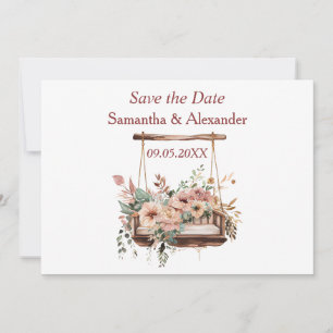Save The Date Jolie Boho Garden Swing Floral Enregistrer la date