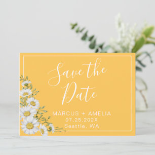 Save The Date Jolie jonquille Marguerite Jaune & Blanc