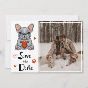 Save The Date Jolie photo de mariage fantaisiste de Bouledogue f