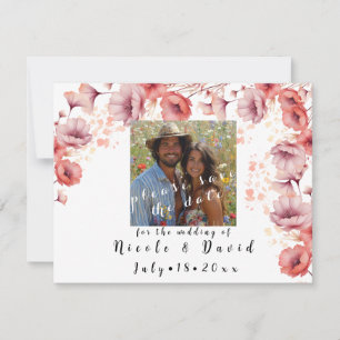 Save The Date Jolie rose, Peach Fuzz, mariage aquarelle