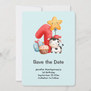 Save The Date Jolie vache 1er anniversaire