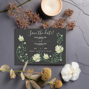 Save The Date Jolies fleurs art nouveau sauvent la date sombre