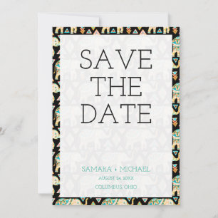 Save The Date Jolis éléphants indiens colorés sauvent la date