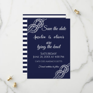 Save The Date Jouer le noeud corde nautique Blanc & Mariage de m