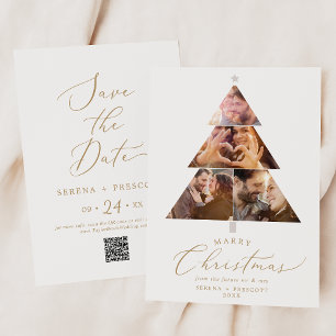 Save The Date Jour férié de Noël de la mariée d'or Delicy