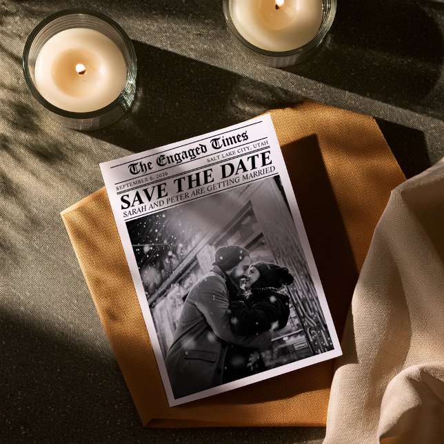 Save The Date Journal rétro unique pour annoncer la date (Créateur téléchargé)