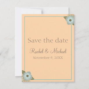 Save The Date Jovely Peach et Turquoise Mariage