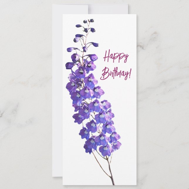 Save The Date Joyeux anniversaire joli fleurs violettes simples  (Devant)