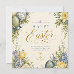 Save The Date Joyeux message de Pâques, floral élégant et pastel