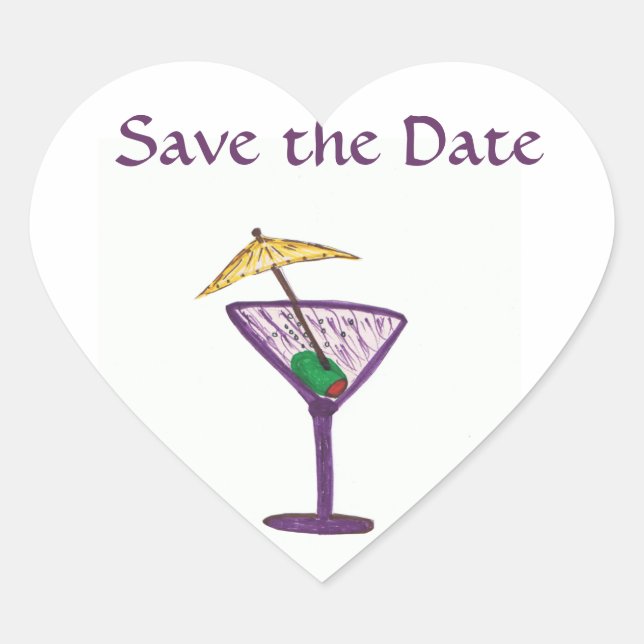 Save the Date/Junggeselinnen-Abschied Herz-Aufkleber (Vorderseite)