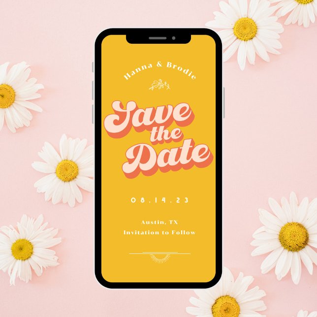Save The Date Juste Peachy non photo mariage Enregistrer la date (Créateur téléchargé)