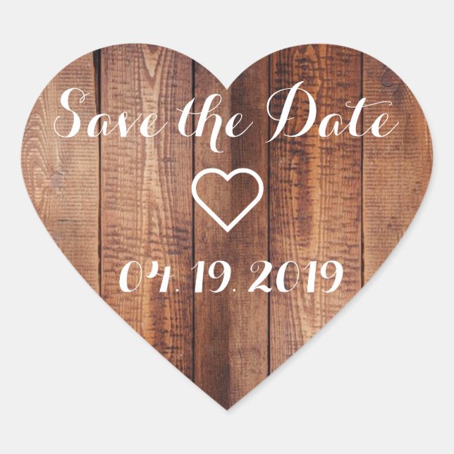 Save the Date Kalenderaufkleber Herz-Aufkleber (Vorderseite)