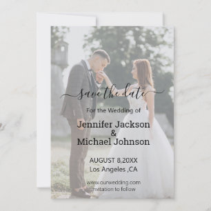 Save the Date Kalligraphie Hochzeitsstiftung Foto  Mitteilungskarte