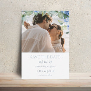 Save the Date-Karte für das blaue und weiße Hydran Date