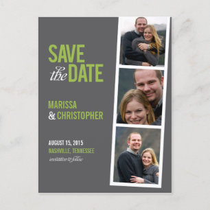 Save the Date-Karte für den Foto-Stand Ankündigungspostkarte