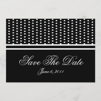 Save the Date Karte, Polka Dot & 2 Streifen, schwa