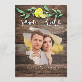 SAVE THE DATE KARTE | Rustic Wood Lemon Wedding