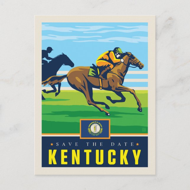Save The Date | Kentucky Einladungspostkarte (Vorderseite)