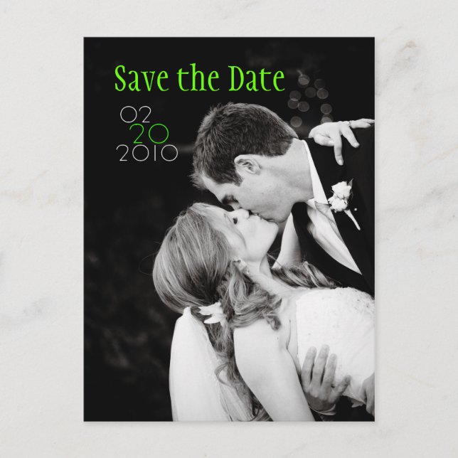 Save the Date Kiss Ankündigungspostkarte (Vorderseite)