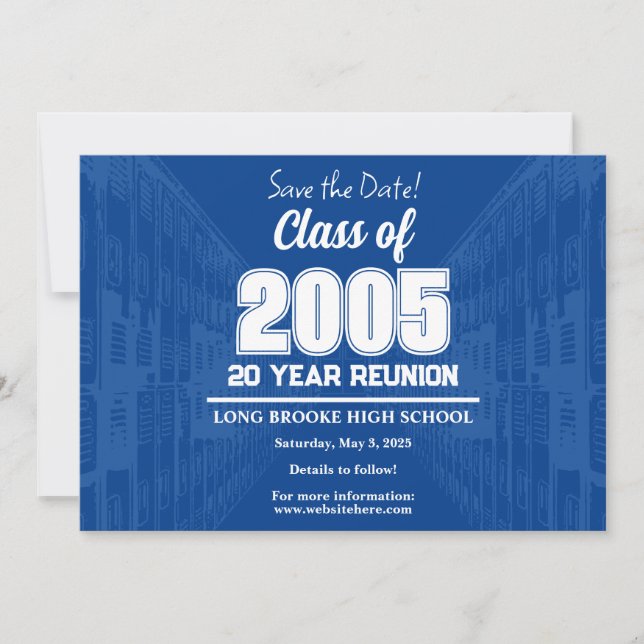 Save the Date Klasse 2005 20 Jahre Wiedersehen Einladung (Vorderseite)