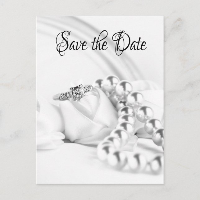 Save the Date klassische Verlobung Ring Postkarte (Vorderseite)