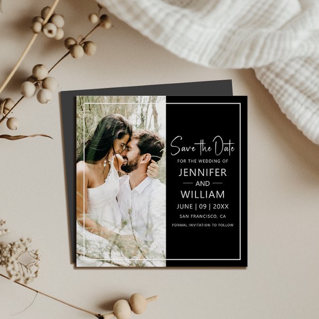 Save the Date klassisches Foto Hochzeitsmagnetik Magnetkarte (Make your wedding unforgettable with a Save the Date magnet—stylish, practical, and easy to display!)