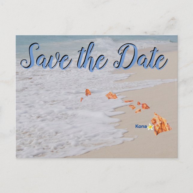 Save the Date Kona Hawaii Wedding Postkarte (Vorderseite)