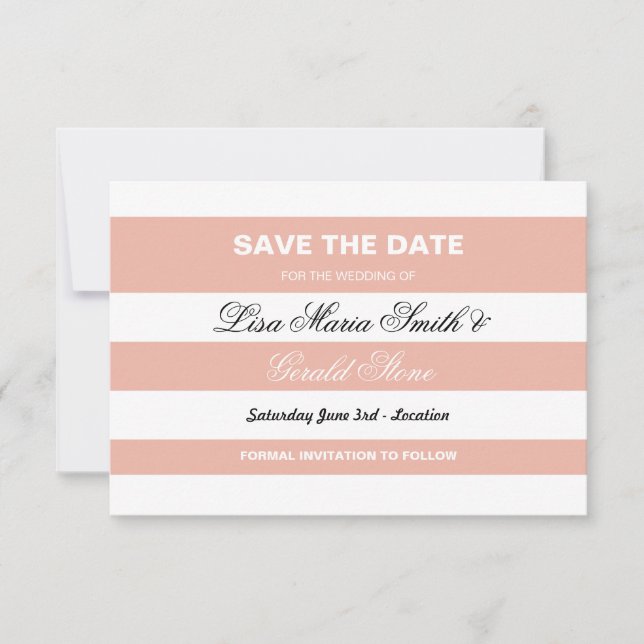 Save the Date Korallenhochzeit und weiße, elegante (Vorderseite)