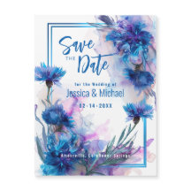 💍 Save the Date Kornblumen und Lavender Elegance