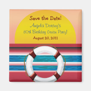 Save the Date Kreuzfahrt-Geburtstags-Magnet Magnet