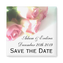 Save the Date Kühlschrankmagnete | Rosa Blume
