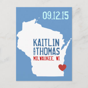 Save the Date - kundengerecht - Wisconsin Ankündigungspostkarte