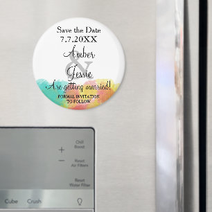 Save the Date Künstlerische Gouache Watercolor Hoc Magnet