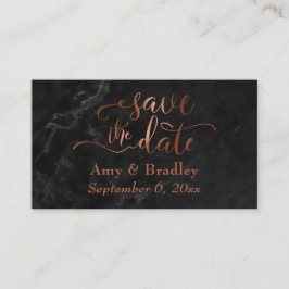 Save The Date | Kupferskript über schwarzem Marmor Begleitkarte