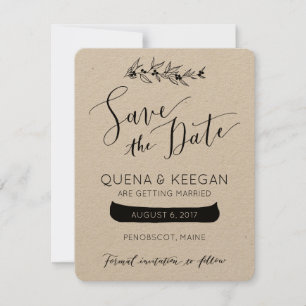 Save The Date La baie et le canoë font gagner la date