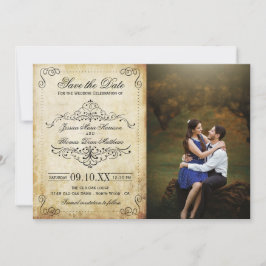 Save The Date La collection de mariage vintage fleurie et ornée