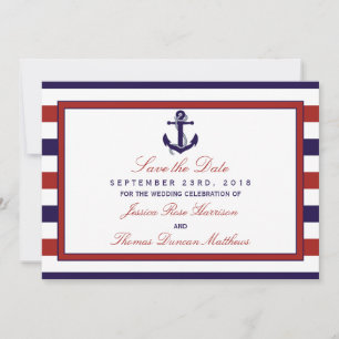 Save The Date La collection de Mariages d'Ancres nautiques Red &