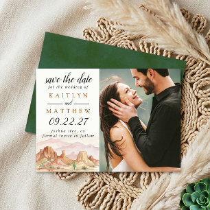 Save The Date La gamme de mariage désertique à l'aquarelle - Pho