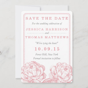 Save The Date La jolie collection de Mariages floraux Peony