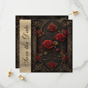 Save The Date La Rose rouge gothique sauve la date