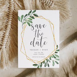 Save The Date La verdure naturelle   Aquarelle verte Botanique