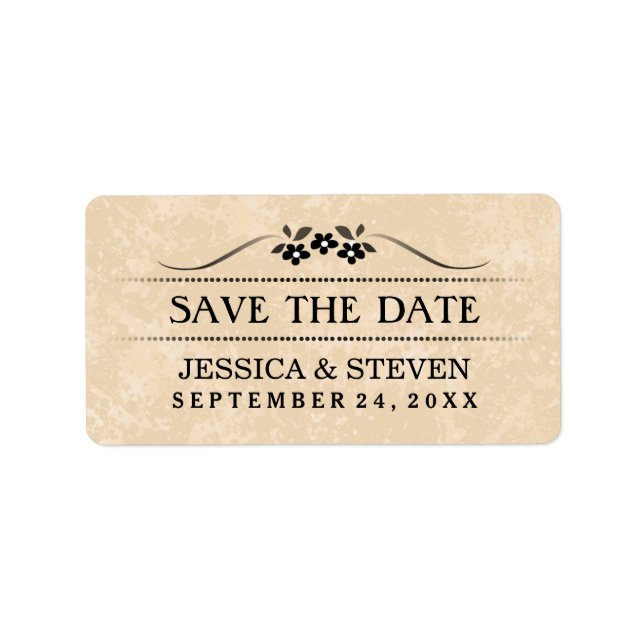 Save the Date Label - Extravagante Blumen Adressaufkleber (Vorne)